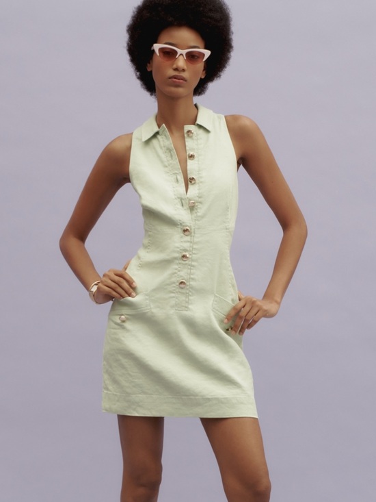 Maeve Dresses & Skirts - NWT Maeve Anthropology Green Sleeveless Button-Front Mini Dress Sz MP